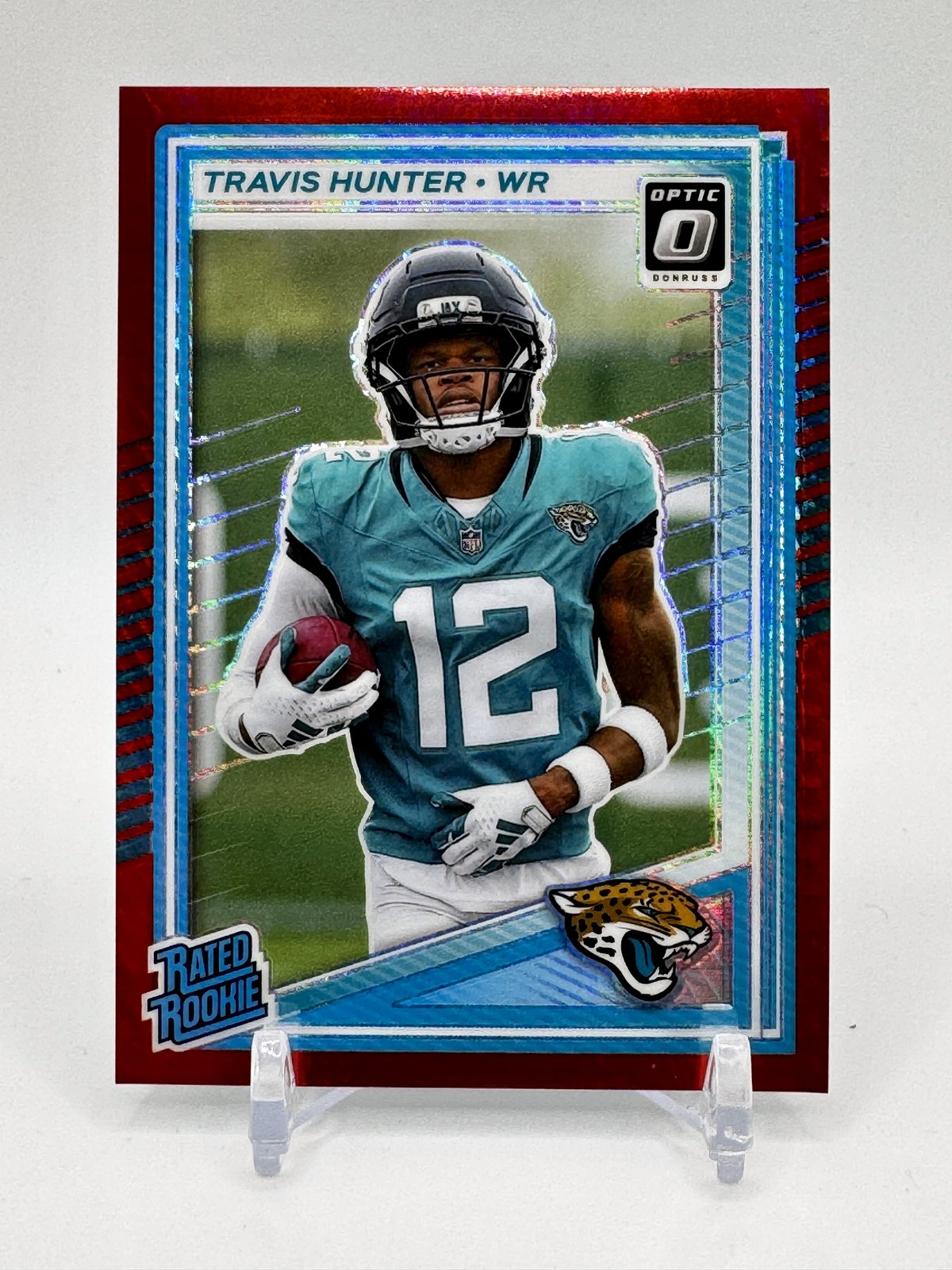 2025 Donruss Optic #201 Travis Hunter Red Hyper