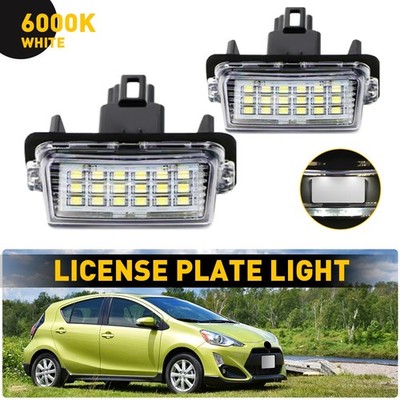 2X Rear LED License Plate Light For Toyota Camry Yaris Highlander Avalon Prius C