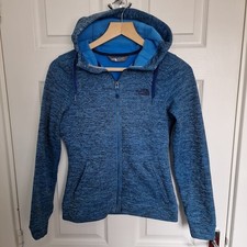 North Face Hoodie XS Blue Marl Full Zip Front Hooded Jacket