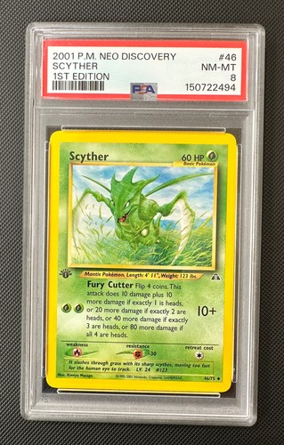 Scyther (1st Edition) graded PSA 8 for sale on eBay