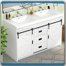 Bathroom Vanity Cabinet ,47.3" Ceramic Sink ,Bathroom Vanity and 2 Sliding Doors