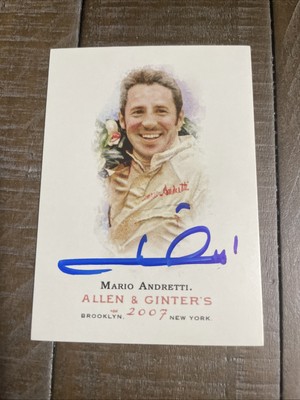 Mario Andretti Signed 2007 Topps Allen & Ginter Card # 19-No COA