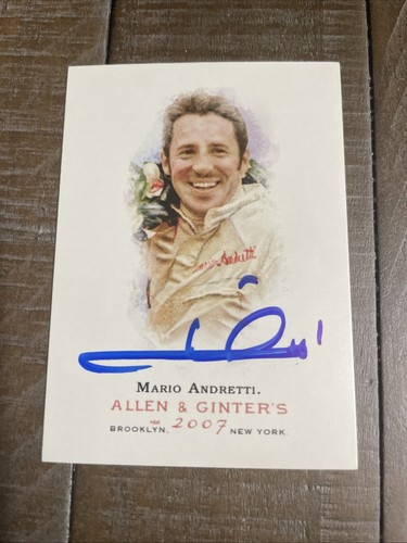 Mario Andretti Signed 2007 Topps Allen & Ginter Card # 19-No COA