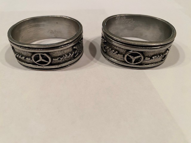 Mercedes Benz 1986 Napkin Rings Commemorating 100 years 1886-1986