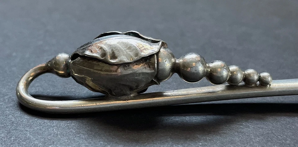 Georg Jensen 纯银 7 英寸酱柄编号 84 Blossom图案70克丹麦 — 第 2/4 张图片