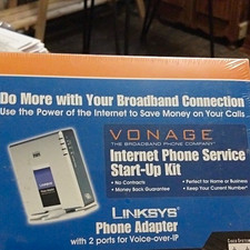 Linksys PAP2 2-Line VoIP Phone Adapter Start Up Kit Ethernet RJ-45 RJ-11