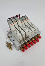SMC SY3140R-5LOU 6-Station Solenoid Valve Manifold 24VDC Pneumatic Bank