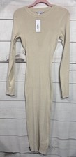 Baltic Born Manhattan Ribbed Sweater Dress Ivory Size LG NWT