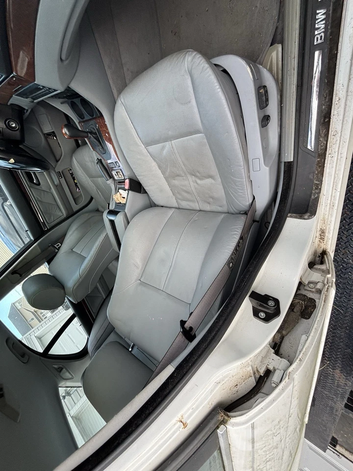 Par de asientos delanteros completos de cuero gris OEM BMW E39 540I 530I E38 740I Foto 4 de 4