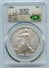 2026 American Silver Eagle 1 OZ CAC MS70 First Delivery-Multiple Available