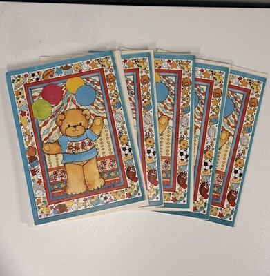 Lucy & Company Lucy Rigg Bear Dress Up Birthday Cards Lot 5 VTG w Envelopes