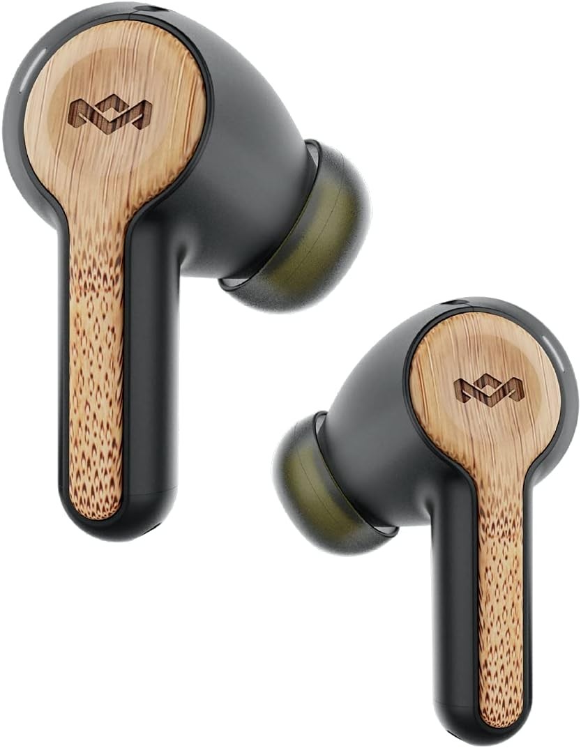 House of Marley Rebel True Wireless Earbuds with Mic, Case Charging, Black