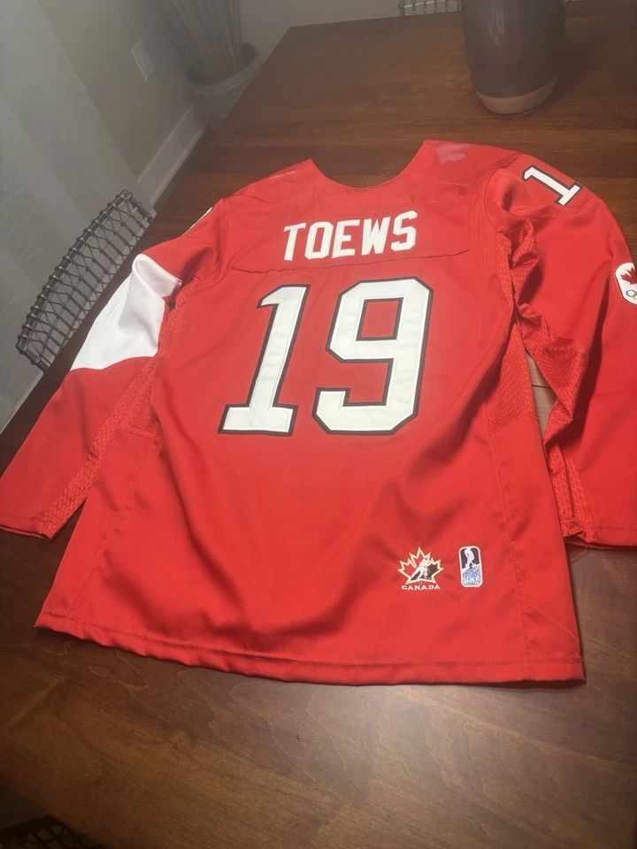 Camiseta olímpica de colección Nike Team Canada L hockey puntada roja 2014 parches cosidos Foto 2 de 4