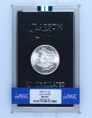 New Listing1884-CC  GSA Hoard Morgan Silver Dollar,  NGC MS64+,  Box & COA Included, {C82}
