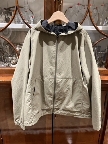 Theory Mens Hoodie Rain Jacket Forged Sz XXL Light Olive Full Zip Casual - Picture 1 of 15