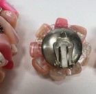 Vintage Japan Pink Mother Of Pearl Cha-cha Expansion Bracelet & Earrings Set — photo 5