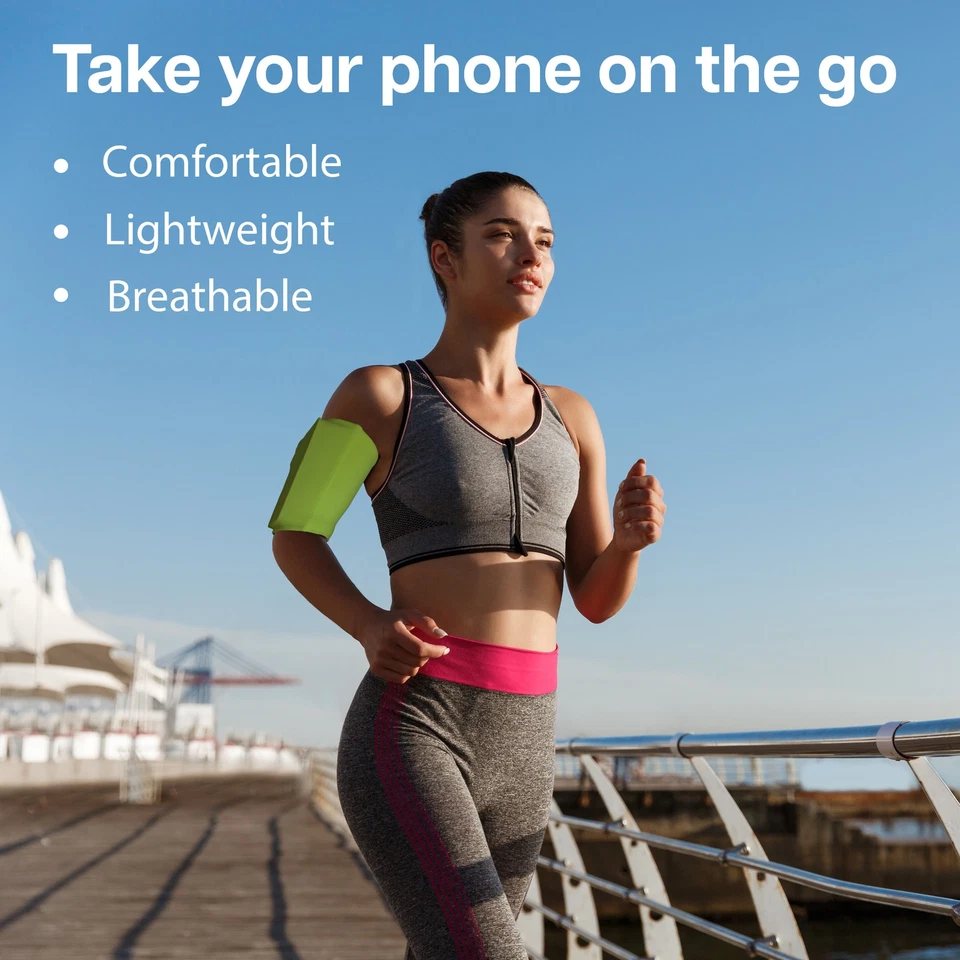 MMOBIEL Handytasche Joggen Dehnbar - Größe M - 20 bis 30cm Armumfang - Neongrün - Bild 2 von 4