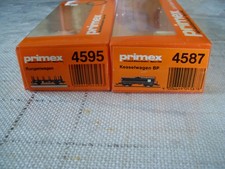 PRIMEX-Konvolut, 2 x Leerboxen für Kesselwaggon 4587 u. Rungenwaggon 4595, Top!!
