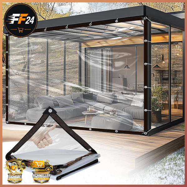 Plane Transparent 2,5X3M Wasserdicht Mit ÖSen FüR AußEnbereich Abdeckplane-image
