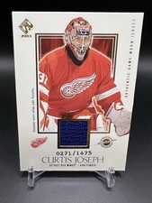 2002-03 Pacific Private Stock #188 Curtis Joseph Game Worn JERSEY Red Wing /1475