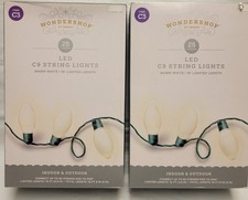 2 Boxes Wondershop 25ct C9 String Lights Christmas Warm White Smooth Holiday Lot