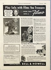 Bell  Howell Filmo Projectors "Play Safe with Your Films" Vintage Print Ad 1940
