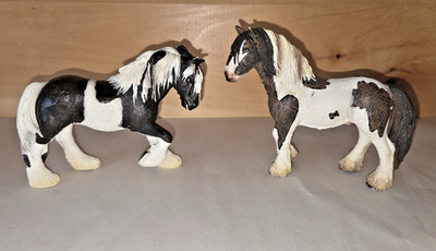 Schleich 2007 Tinker Stallion +  2003 Tinker Mare  - Retired Models