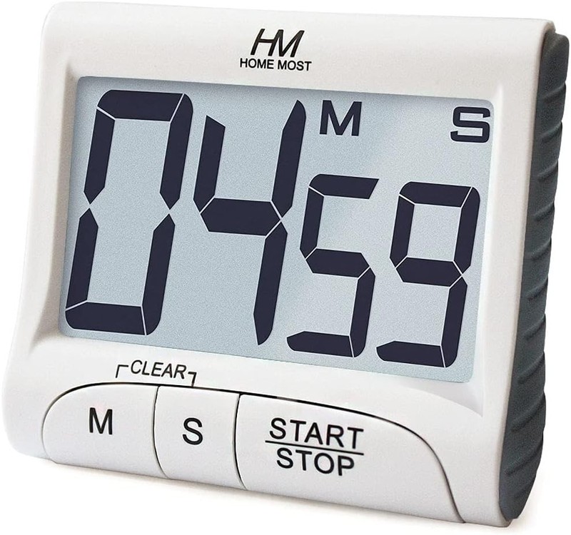 NEW 3" Large Display White Digital Kitchen Timer, Magnetic Back, Loud Alarm