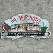 1960 Era Pennsylvania License Plate Topper Grand View Point Hotel Ship Route 30 1960 Era Pennsylvania License Plate Topper Grand View Point Hotel Ship Route 30
