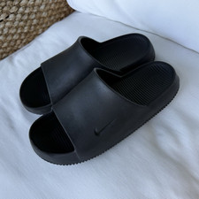 Nike Men's Black Slide Sandals Rubber Upper Logo Slip-On US 9 M