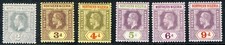 NORTHERN NIGERIA KG V 1912 Part Set to 9d. Wmk Mult Crown CA SG 42 to SG 47 MINT