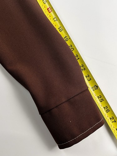 Vintage Farah Time Out West Poly Leisure Pants Suit Set Brown Pearl Snap L/XL - Picture 10 of 20