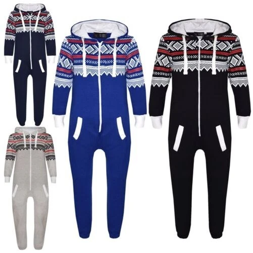 A2Z 4 Enfants Filles et Garçons Polaire Onesieonepiece Aztèque Flocon Imprimé - Photo 2/3