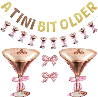6 Pcs a Tini Bit Older Martini Themed Party Decorations, Espresso Martini Balloo