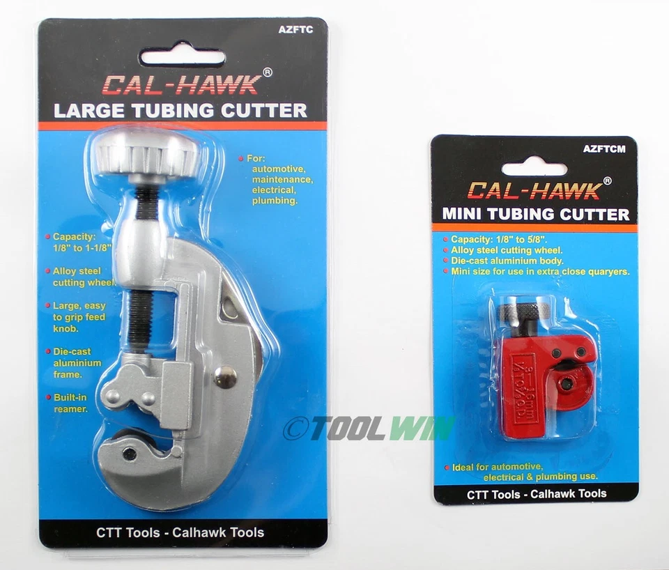 2 pc Large and Mini Tubing Cutter Set 1/8" to 1-1/8" Copper Pipe Tube - Image 4 of 4