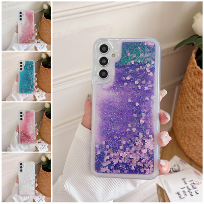 For Samsung Galaxy A15 A55 A35 A16 Bling Moving Liquid Glitter Phone Case cover