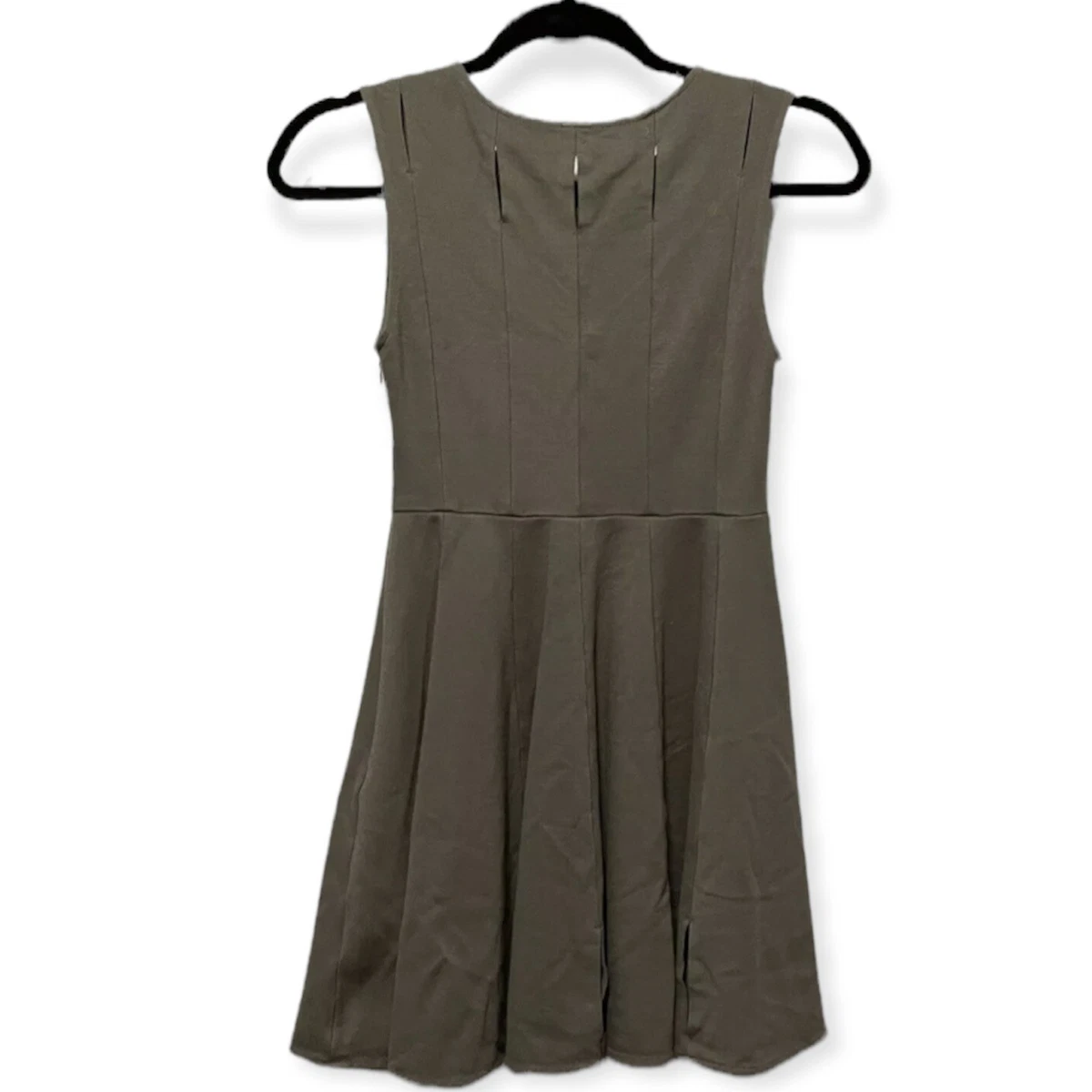 Bar III Dress Olive Green Skater Fit Flare Womens XS