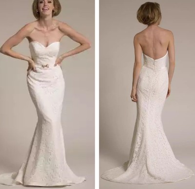 strapless silk wedding dress