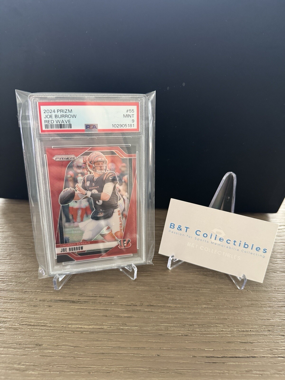 2024 Panini Prizm Joe Burrow #55 Red Wave 30/149 PSA 9 MINT Bengals🔥🔥