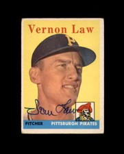 Vernon Law Signed 1958 Topps Pittsburgh Pirates Autograph