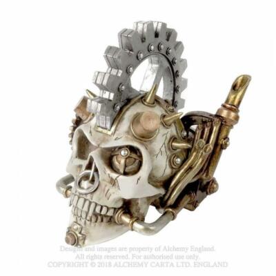 ALCHEMY GOTHIC - STEAMHEAD SKULL - RESIN AUTOMATON STEAMPUNK