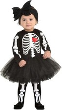 Amscan Baby Tutu Dress Halloween Skeleton Costume Set - Size 6-12 Months