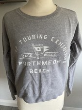 Jack Wills Ladies Grey Crop Sweatshirt Size 8. Great Condition.