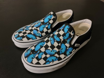 navy checkered vans