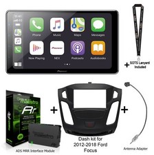 Pioneer Dmh-wt7600nex + Kit-foc1 Dash Kit For Ford Focus Ads-mrr Antenna Adapter