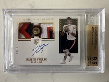 2021 Encased Justin Fields Rookie Dual Patch Autograph Gold RPA /10 BGS 9.5 10