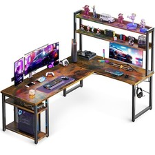 L Shaped Corner Gaming Desk Work Computer Desk Study Table with Headphone Hook