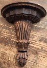 Antique Vintage Hand Carved Wood Sconce Hanging Shelf Hanging Holes on Back 11”