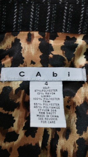 CAbi Blazer 4 Black White Poly Rayon Blend Button Front Striped Pockets Chic - Picture 12 of 12