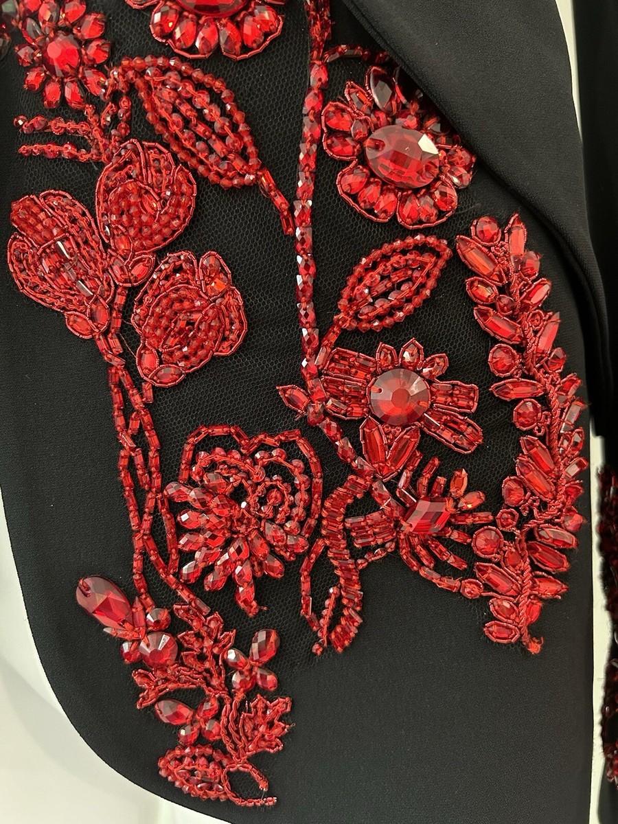 Alexander McQueen Floral Crystal-Bead Embellished Blazer Alexander McQueen Floral Crystal-Bead Embellished Blazer